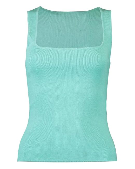 Le Superbe Green Square-Neck Tank Top