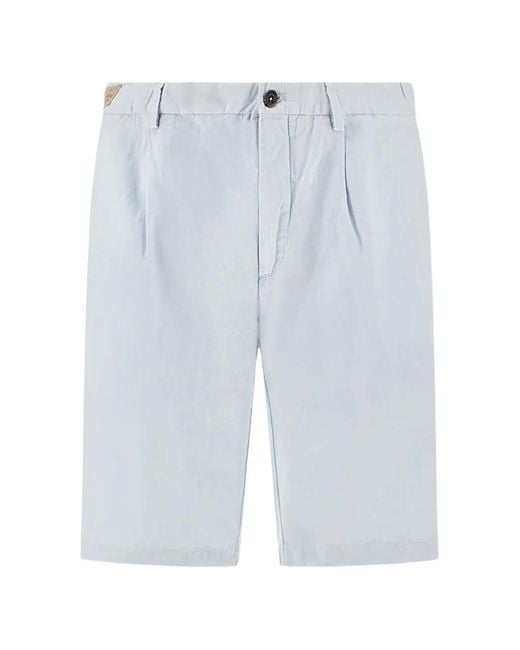 Paul & Shark Blue Buttoned Bermuda Shorts for men