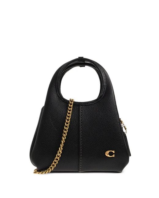 COACH Black Lana Leather Tote Bag