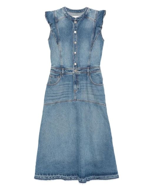 Robe En Jean Vayea À Volants Ba&sh en coloris Blue