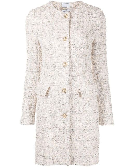 St. John Sequinned Tweed Jacket in Natural Lyst UK