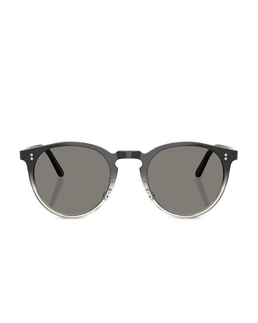 Oliver Peoples Gray Round-Frame Sunglasses for men
