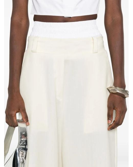 Vestiaire d'un Oiseau Libre White Elastic-Waistband Trousers