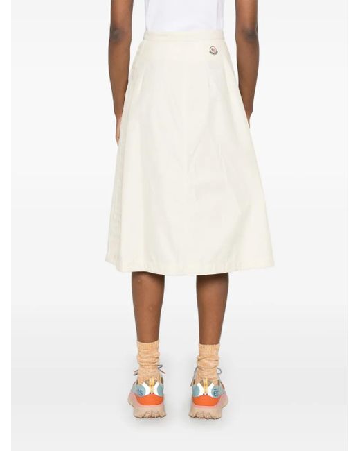 Moncler Button-Up Midi-Rok in het Natural