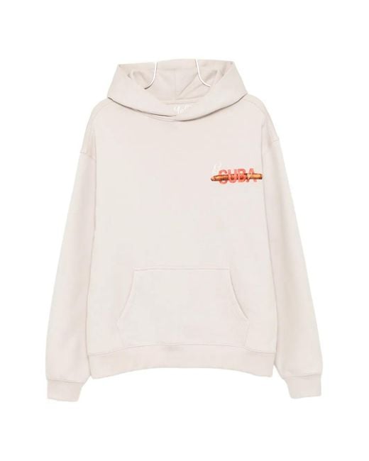 Melt White Graphic-Print Hoodie for men