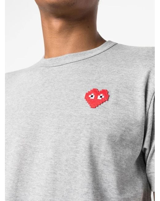 COMME DES GARÇONS PLAY White Short-sleeve Cotton T-shirt for men