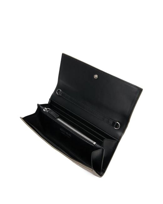 Roberto Cavalli Gray Metallic Reptile-Effect Wallet