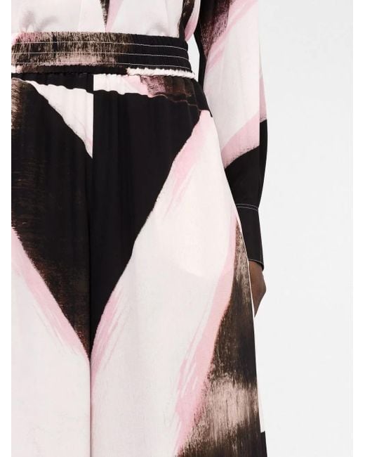 McQueen Black Abstract-pattern Trousers