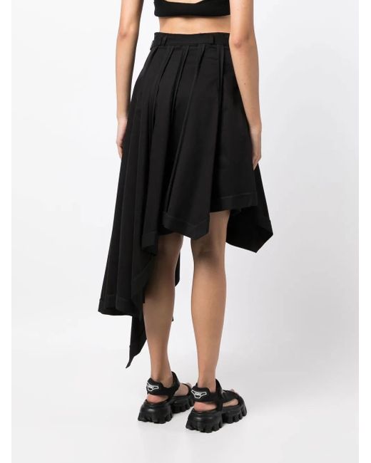 Monse Black Lace-Up Asymmetric Skirt