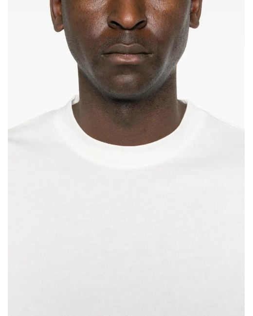 Paolo Pecora White Ribbed-Trim T-Shirt for men