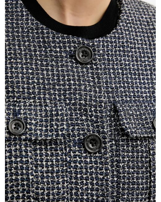 DKNY Gray Buttoned-Pocket Jacket