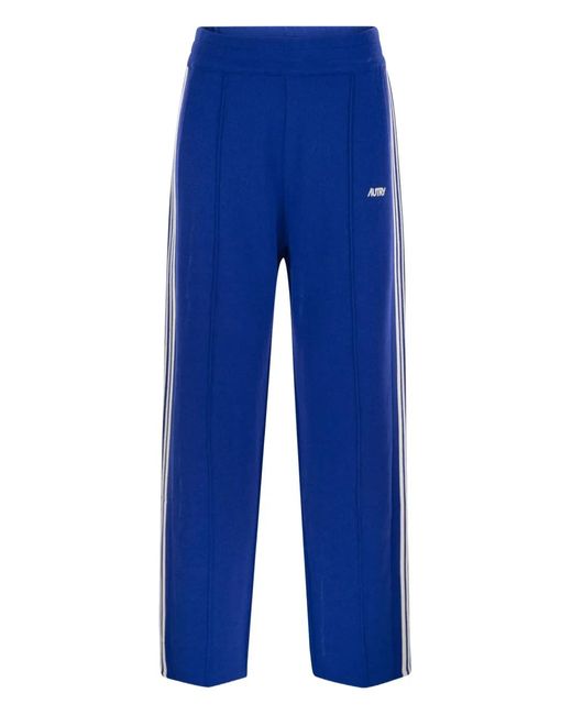 Autry Blue Knitted Viscose Joggers