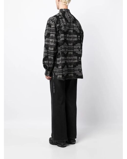 MASTERMIND WORLD Black Chimayo Jacquard Cotton Shirt for men