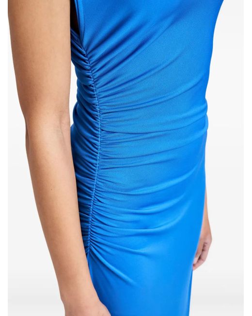Proenza Schouler Blue Mimi Gathered-Sleeve Midi Dress
