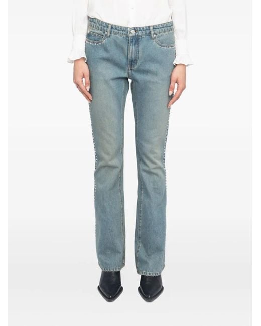Zadig & Voltaire Blue Eclip Stud-Embellished Flared Jeans