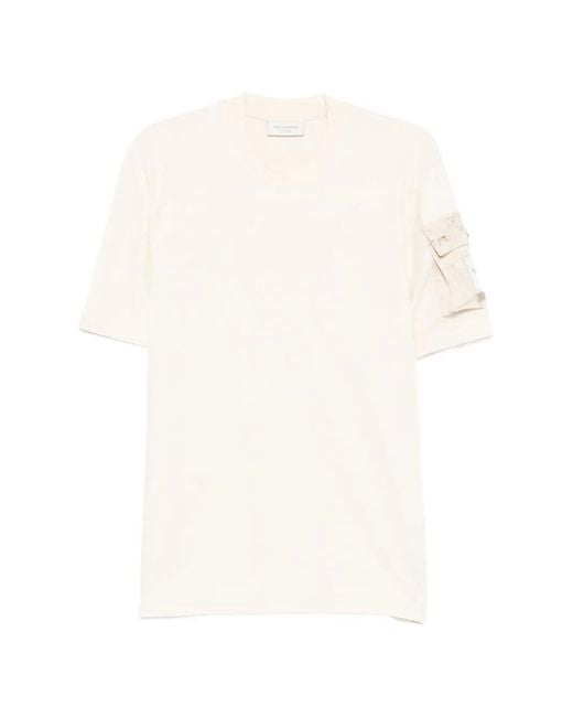 Yes London White Flap-Pocket T-Shirt for men