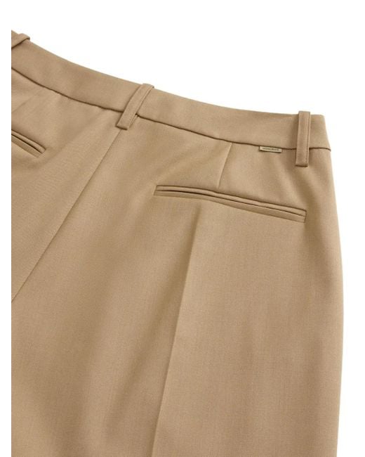 Woolrich Natural Pleated Straight Trousers