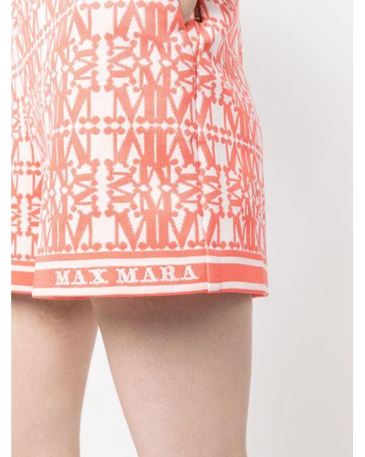 Max Mara Red Graphic-print Short Shorts