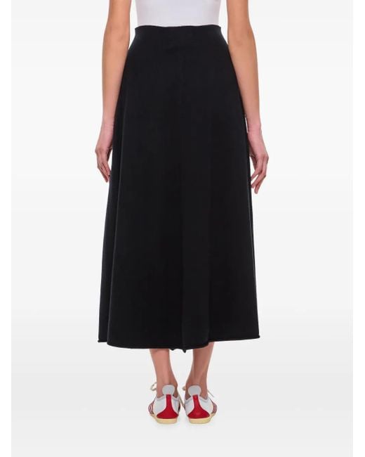 Extreme Cashmere Black High-Waisted Draped Skirt
