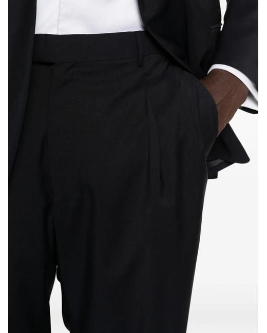 Corneliani Black Peak-Lapel Single-Breasted Suit for men