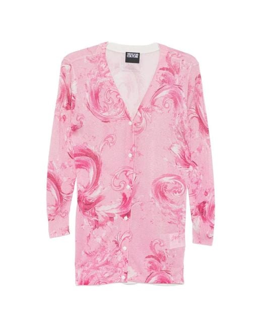 Versace Jeans Couture Pink Buttoned Cardigan