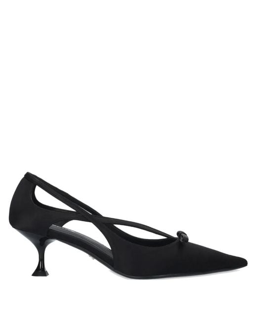 Lola Cruz Black 55Mm Tina Bow Pumps