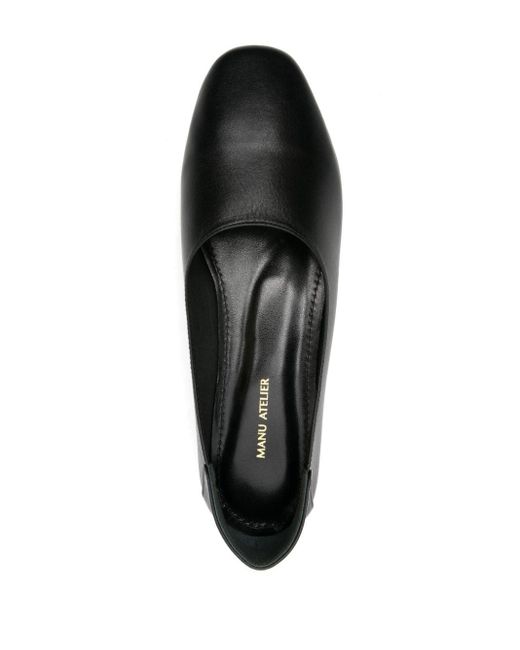 MANU Atelier Black Manu Leather Ballerina Shoes