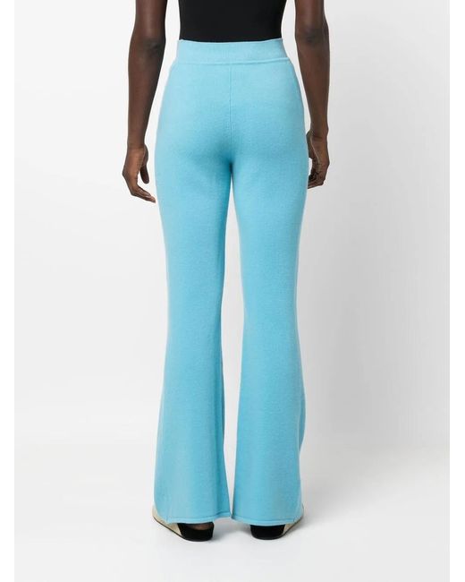 Alberta Ferretti Blue Flared-Leg Cut Trousers