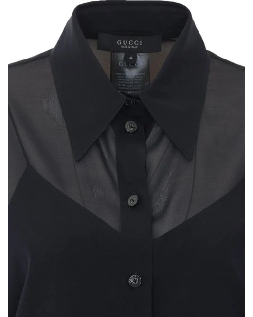 Gucci Black Long-Sleeve Buttoned Shirt