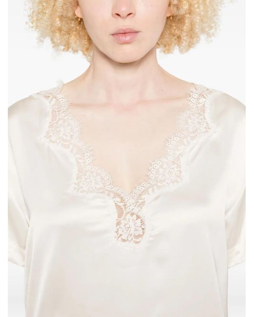 Haut À Bords En Dentelle ERMANNO FIRENZE en coloris White