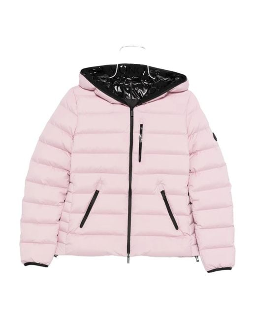 Moncler Pink Herbe Hooded Quilted Jacket