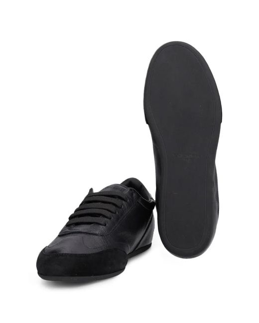 Dolce & Gabbana Black Suede-Panelled Leather Sneakers for men