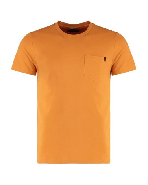 Moorer Orange Crew-Neck Short-Sleeve Sweater for men