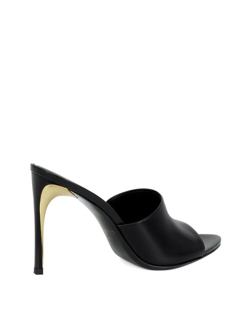 POTAMY White Pointed Leather Mules