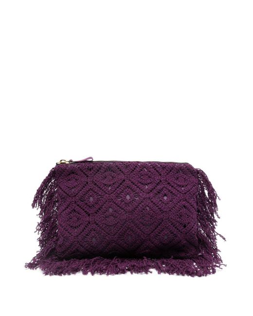 LaDoubleJ Purple Hand Pochette Clutch Bag