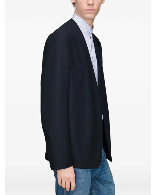 Maison Margiela Blue Veste Sans Fermeture À Design Sans Col for men