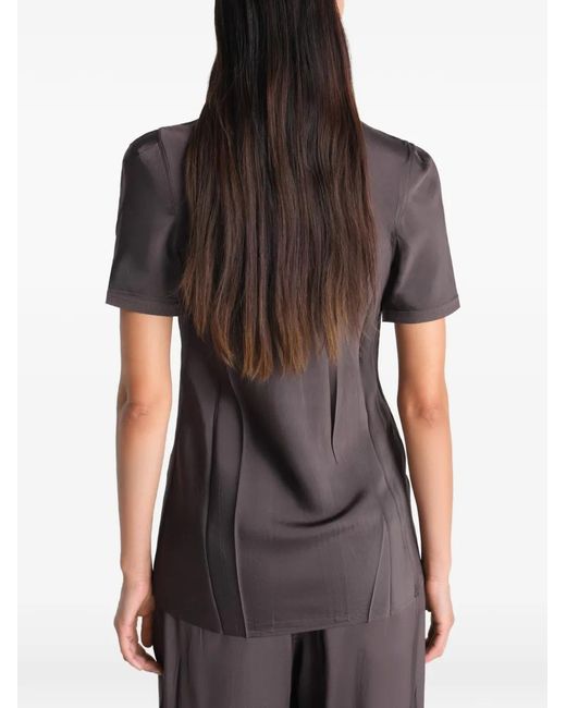 Lemaire Purple Creased Fitted Shirt