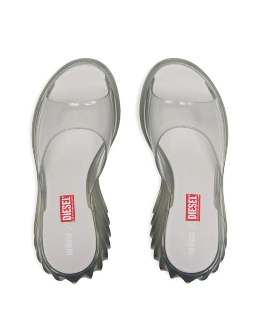 DIESEL Gray X Melissa Platform Swirl Sandals