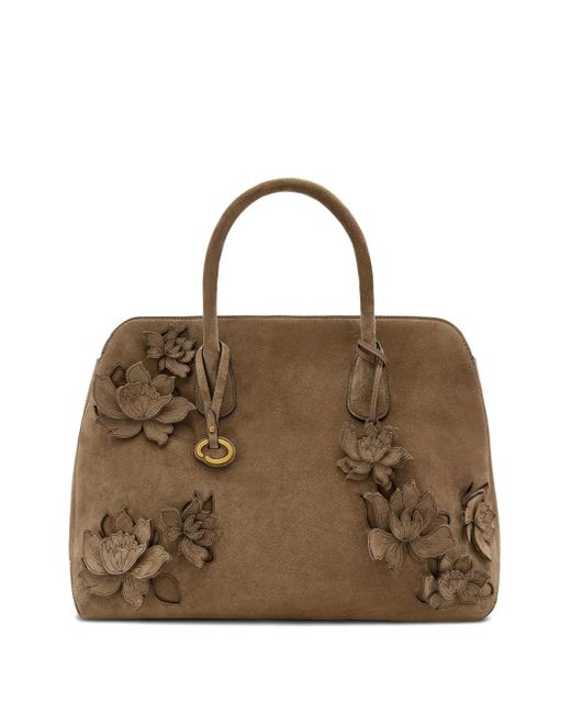 Oscar de la Renta Brown Ivy Tote Bag