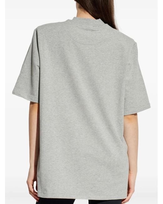 The Attico Gray Embroidered-Logo Short-Sleeve T-Shirt