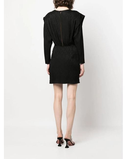 IRO Zwarte Gedrapeerde Jacquard Jurk in het Black