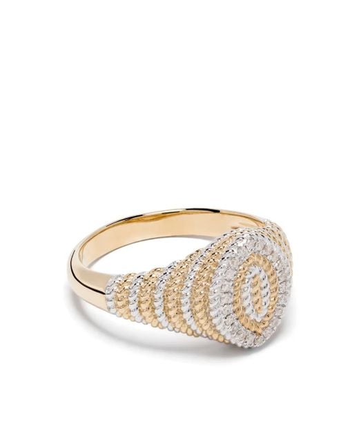 Yvonne Léon White 9Kt Mini Marquise Diamond Signet Ring