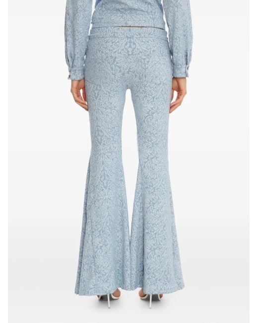 Amir Slama Blue X Astrid Hose aus Blumen-Jacquard mit Kordelzug