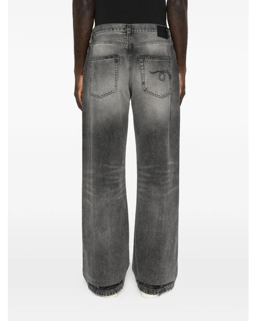 R13 Gray Frayed Jeans for men