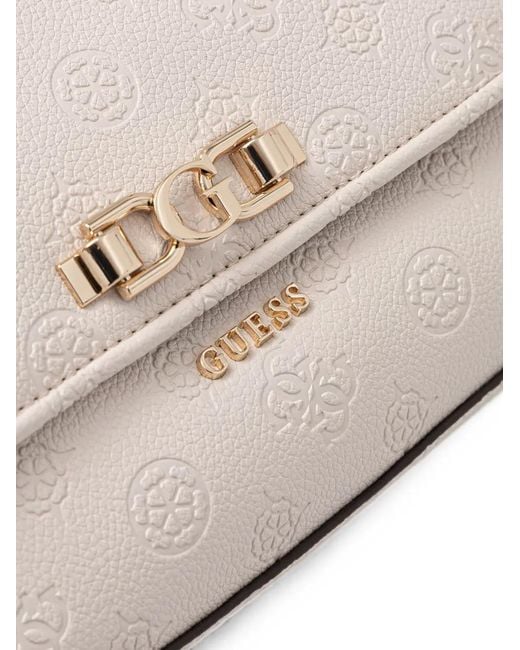 Guess Natural Anise Logo-Embossed Shoulder Bag