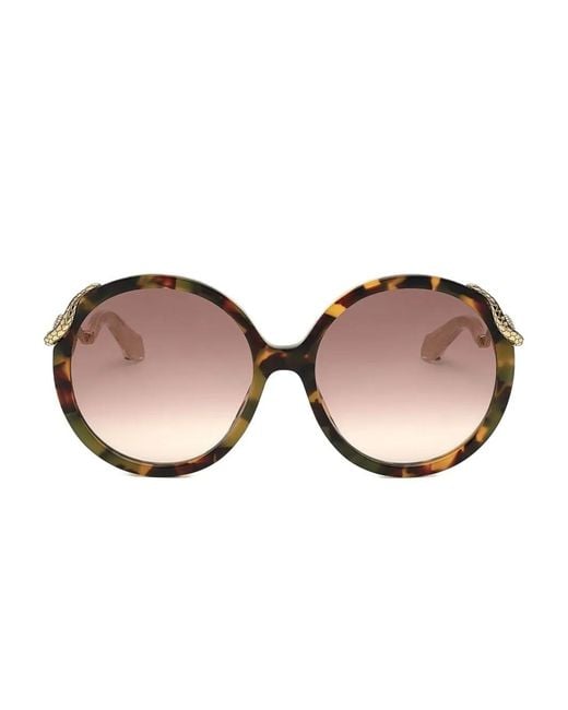 Roberto Cavalli Pink Round-Frame Sunglasses