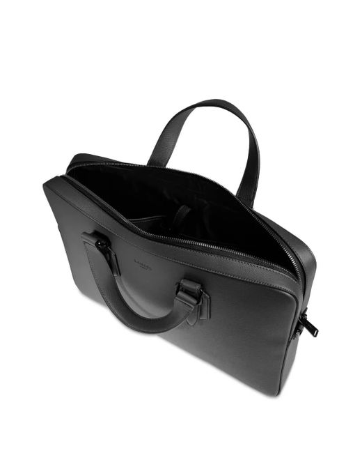 Lancel Black Charlie 14' Briefcase for men