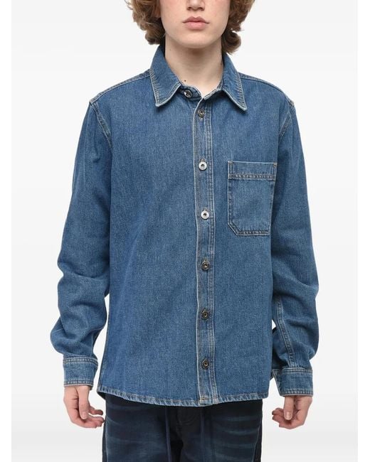 Off-White c/o Virgil Abloh Blue Chest-Pocket Shirt for men