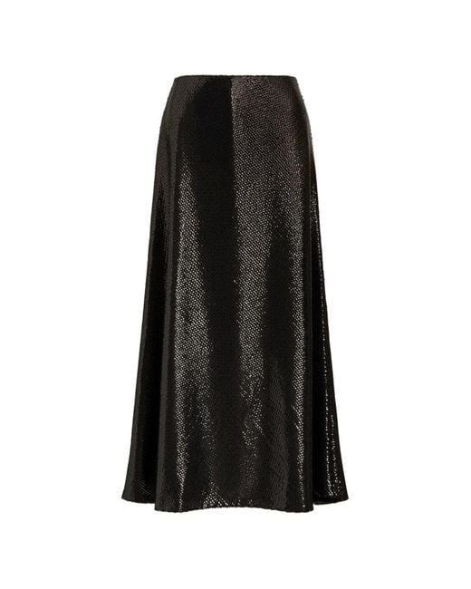 Alberta Ferretti Black Sequin-Embellished Skirt