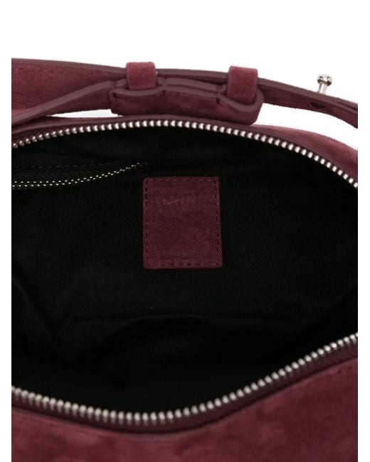FEDERICO CINA Red Wildleder-Schultertasche mit abgerundeter Form